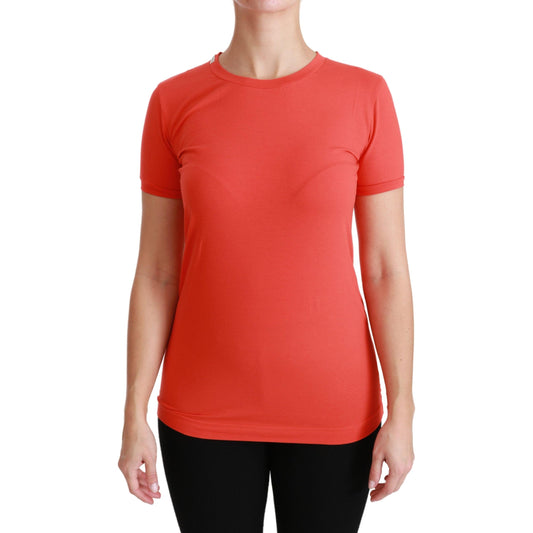 Red Crewneck Short Sleeve T-shirt Cotton Top