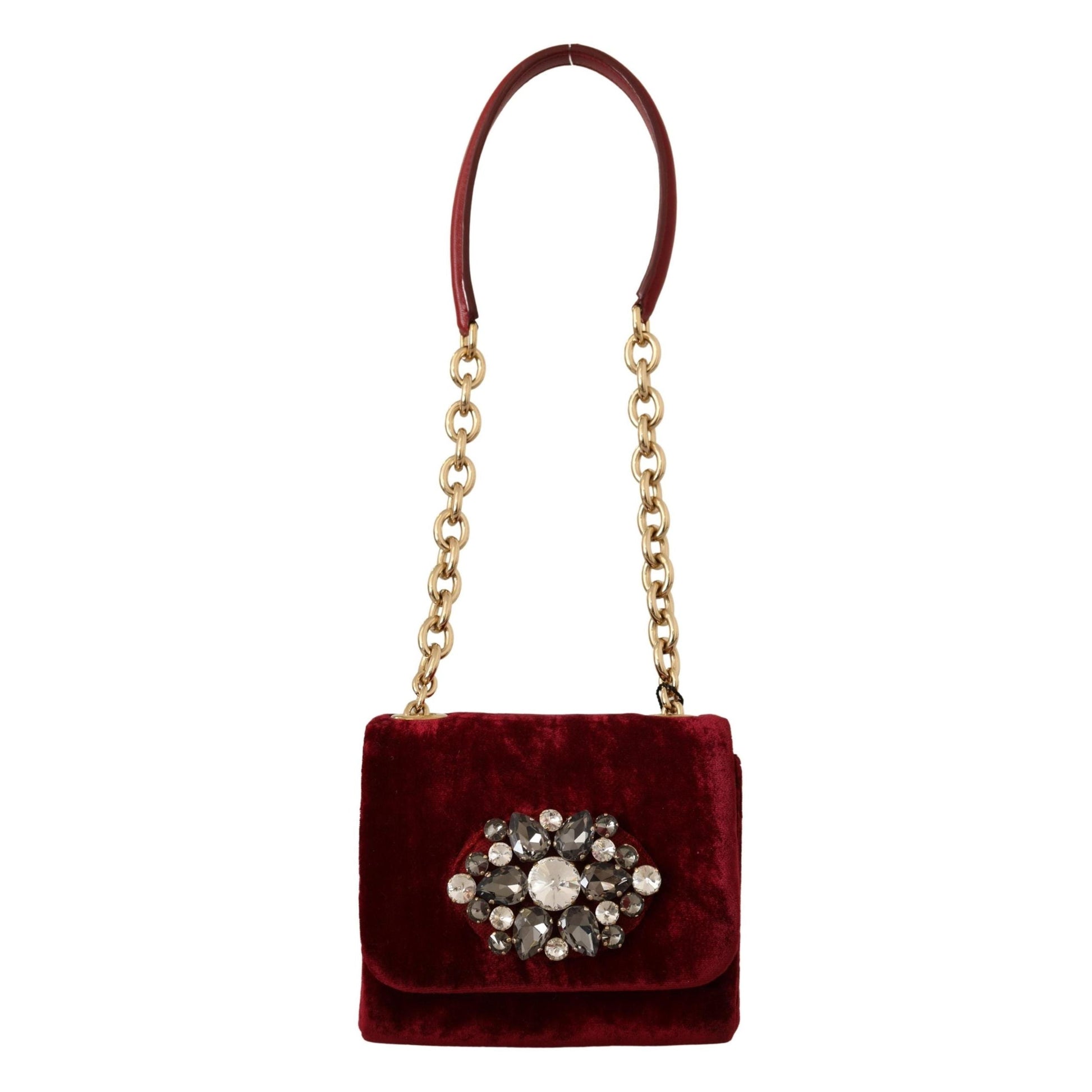 Bordeaux Velvet Crystals Mini Crossbody Women Bag - coffeewithmee2