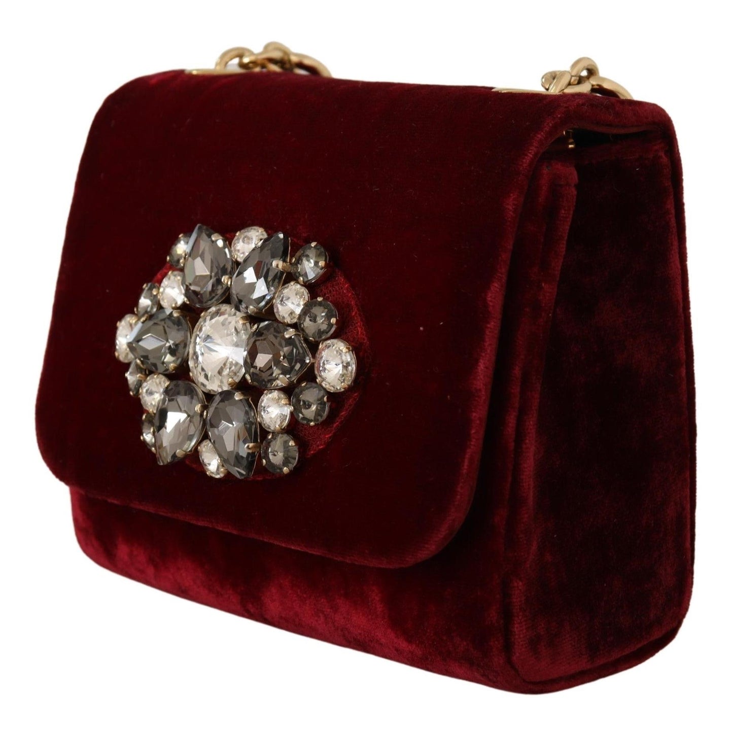 Bordeaux Velvet Crystals Mini Crossbody Women Bag - coffeewithmee2