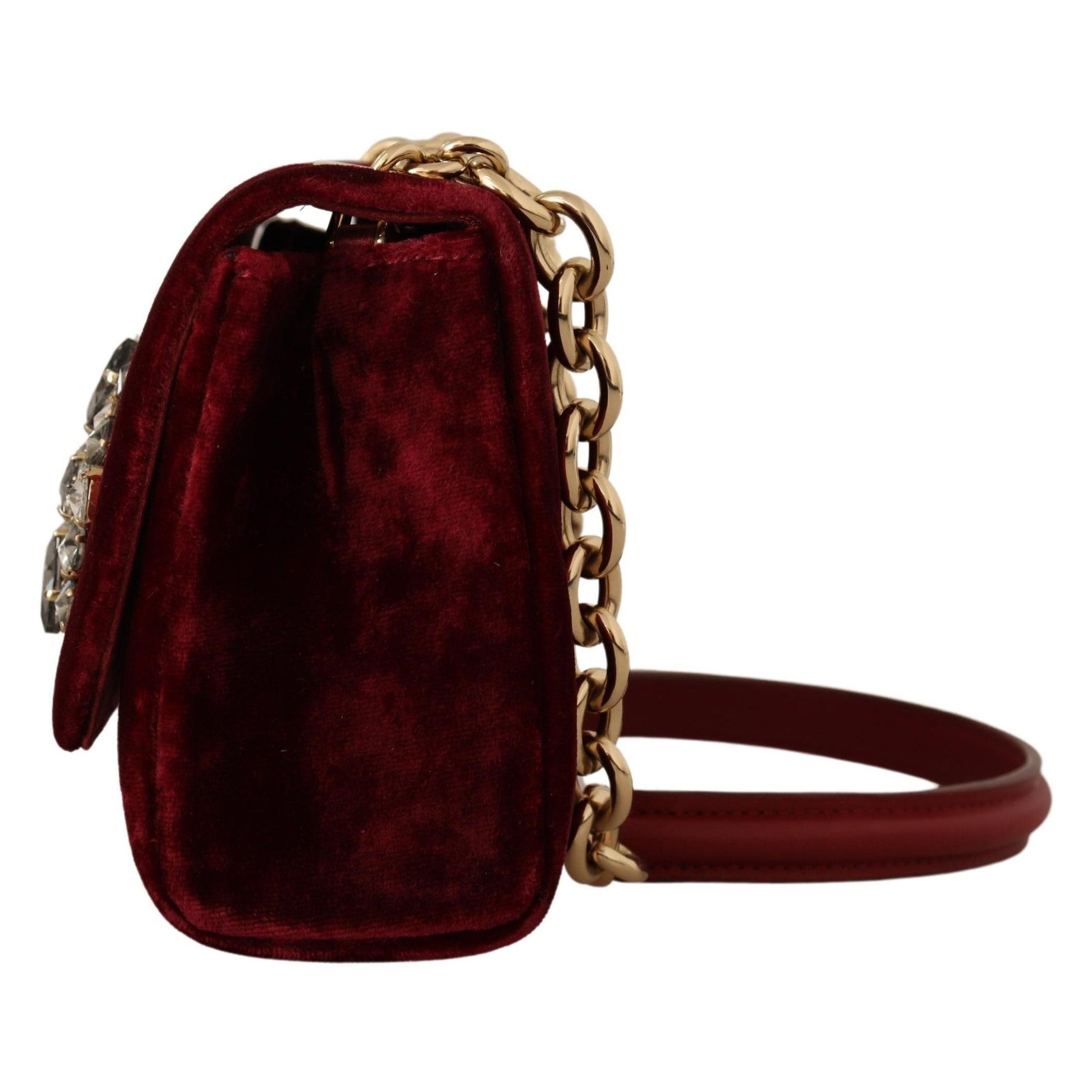 Bordeaux Velvet Crystals Mini Crossbody Women Bag - coffeewithmee2