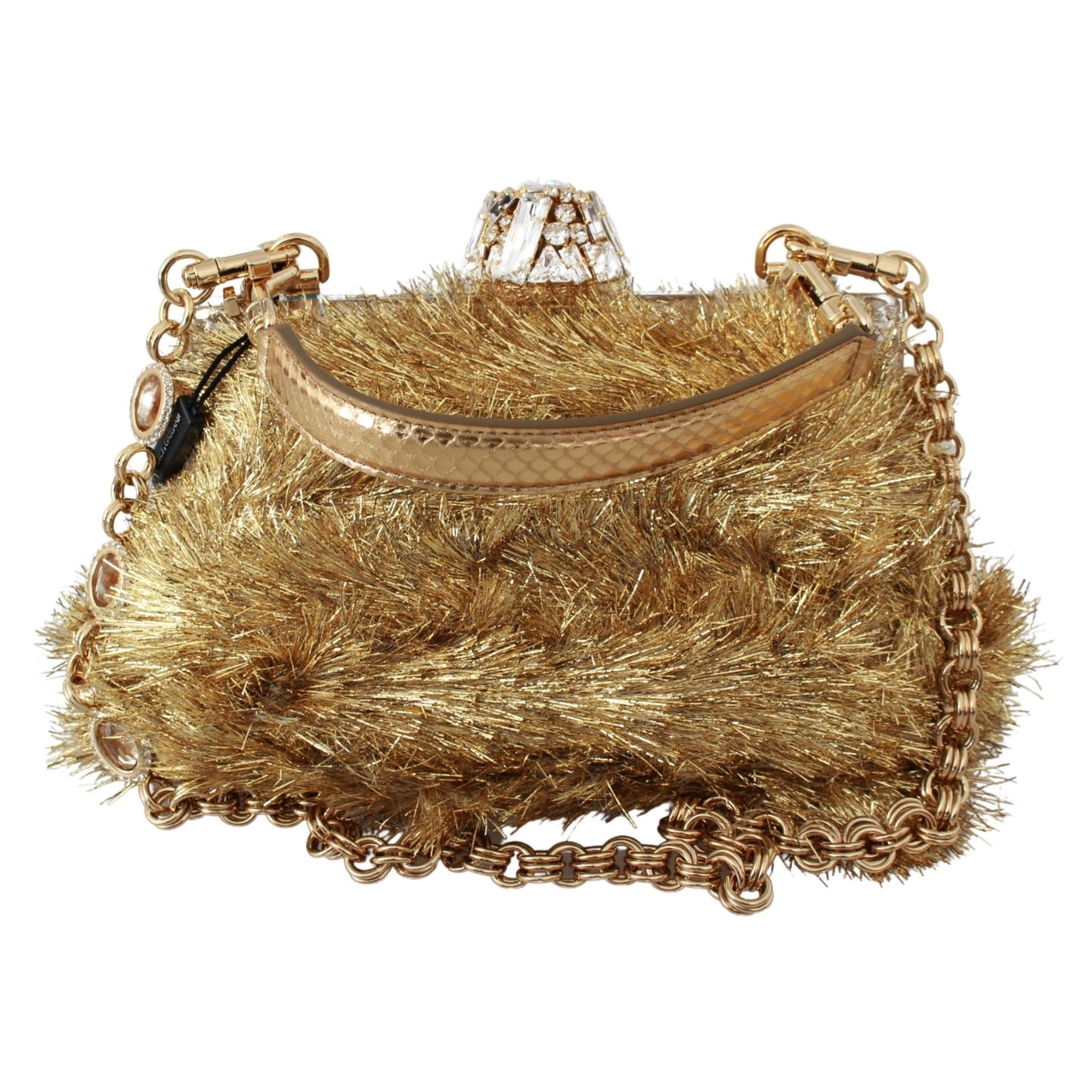Gold White Crystals Clutch Shoulder Purse VANDA Bag - coffeewithmee2