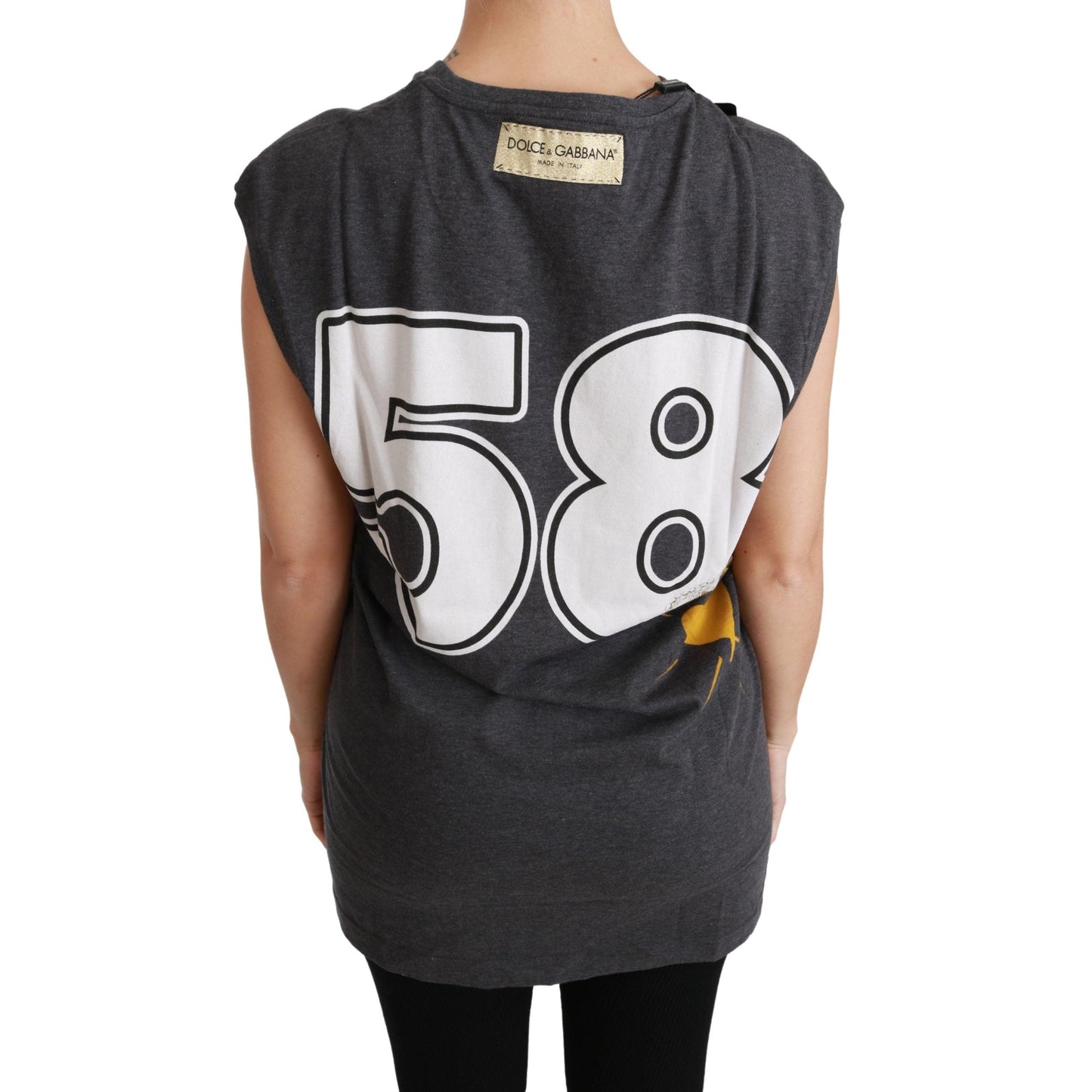 Gray L'Amore E'Bellezza Cotton Top T-shirt