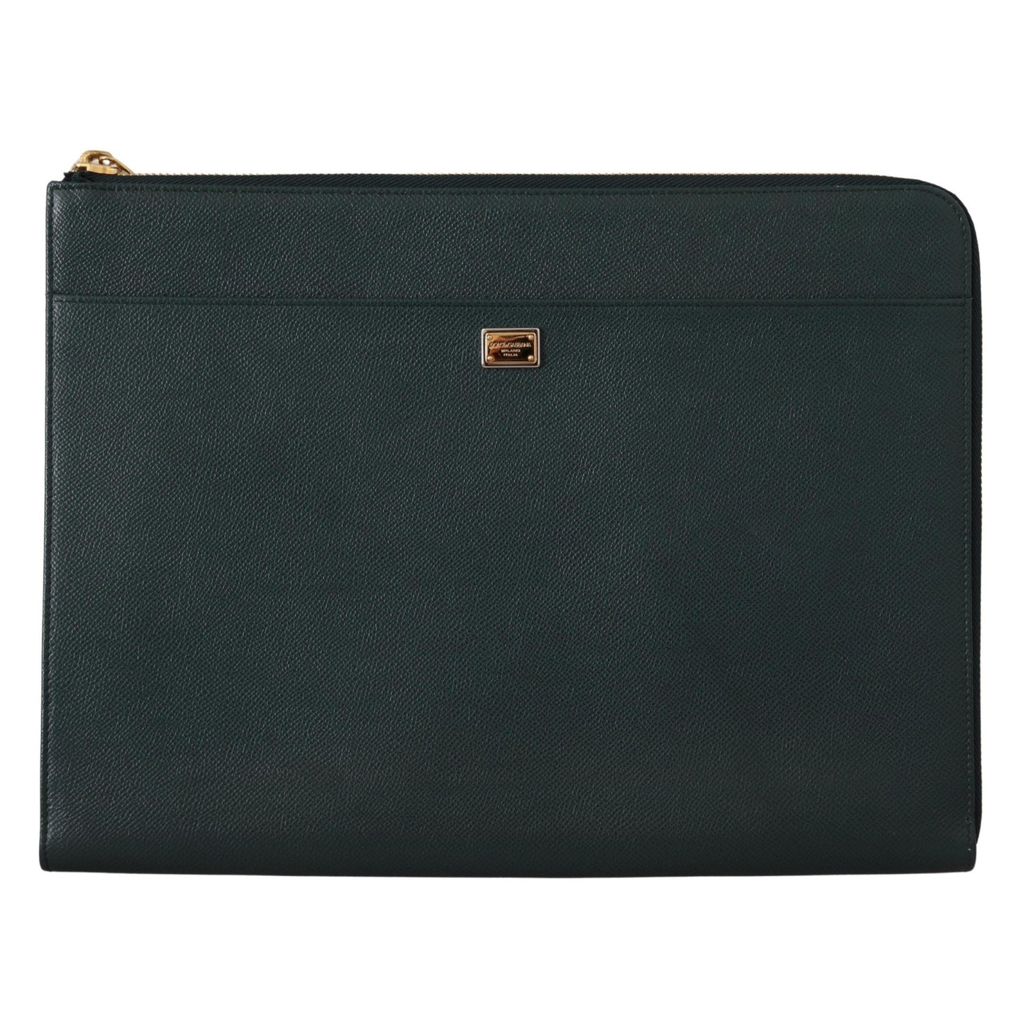 Green Leather Document Holder Zip Around Pouch Wallet - coffeewithmee2