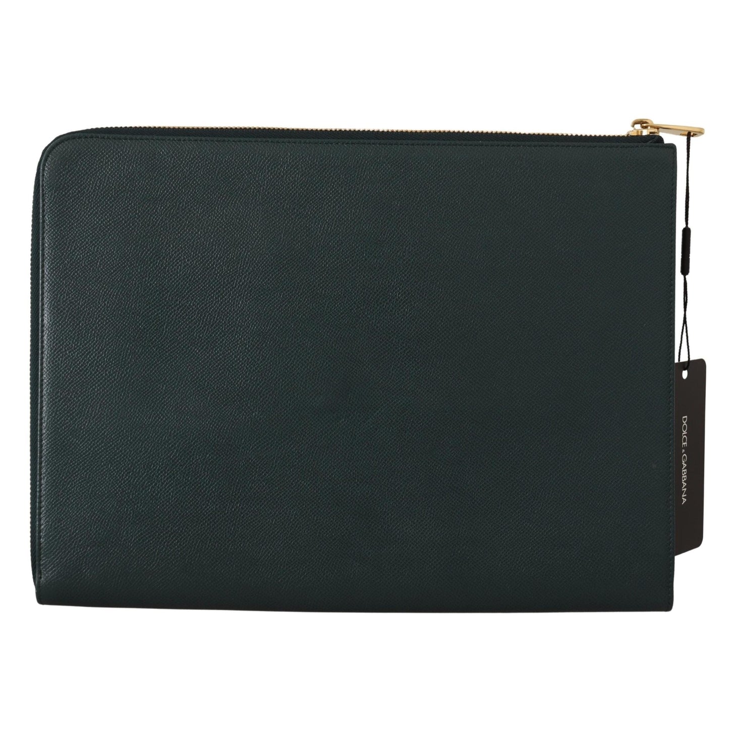 Green Leather Document Holder Zip Around Pouch Wallet - coffeewithmee2