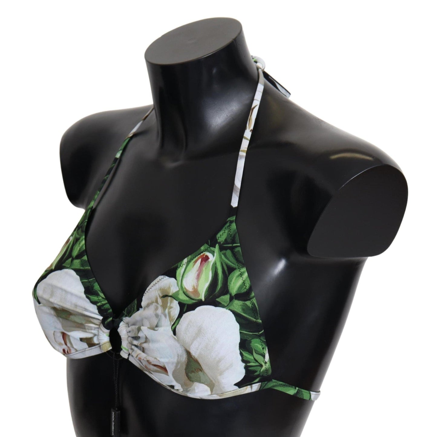 Multicolor Floral Print Halter Swimwear Bikini Top