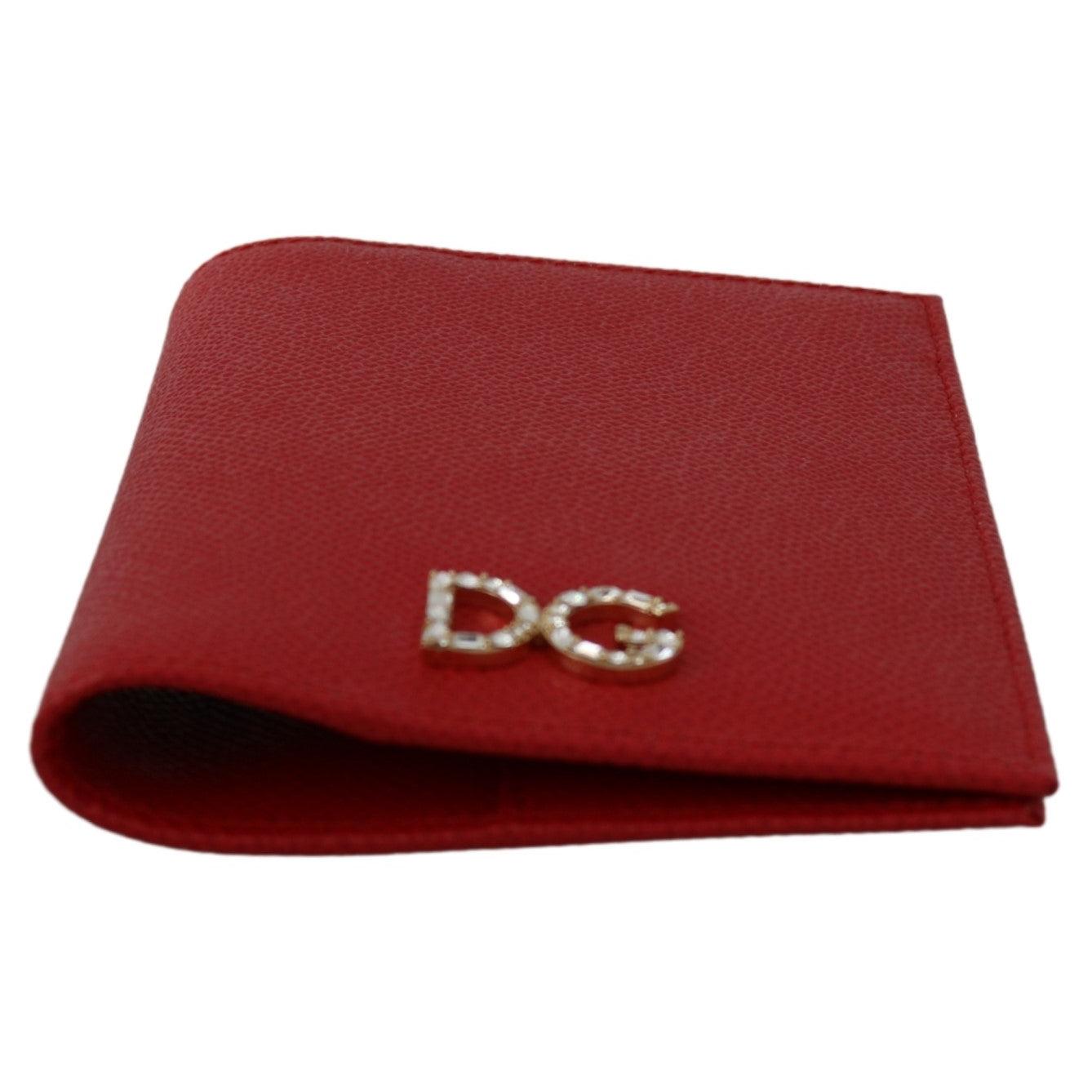 Red Dauphine Leather Bifold Wallet - coffeewithmee2