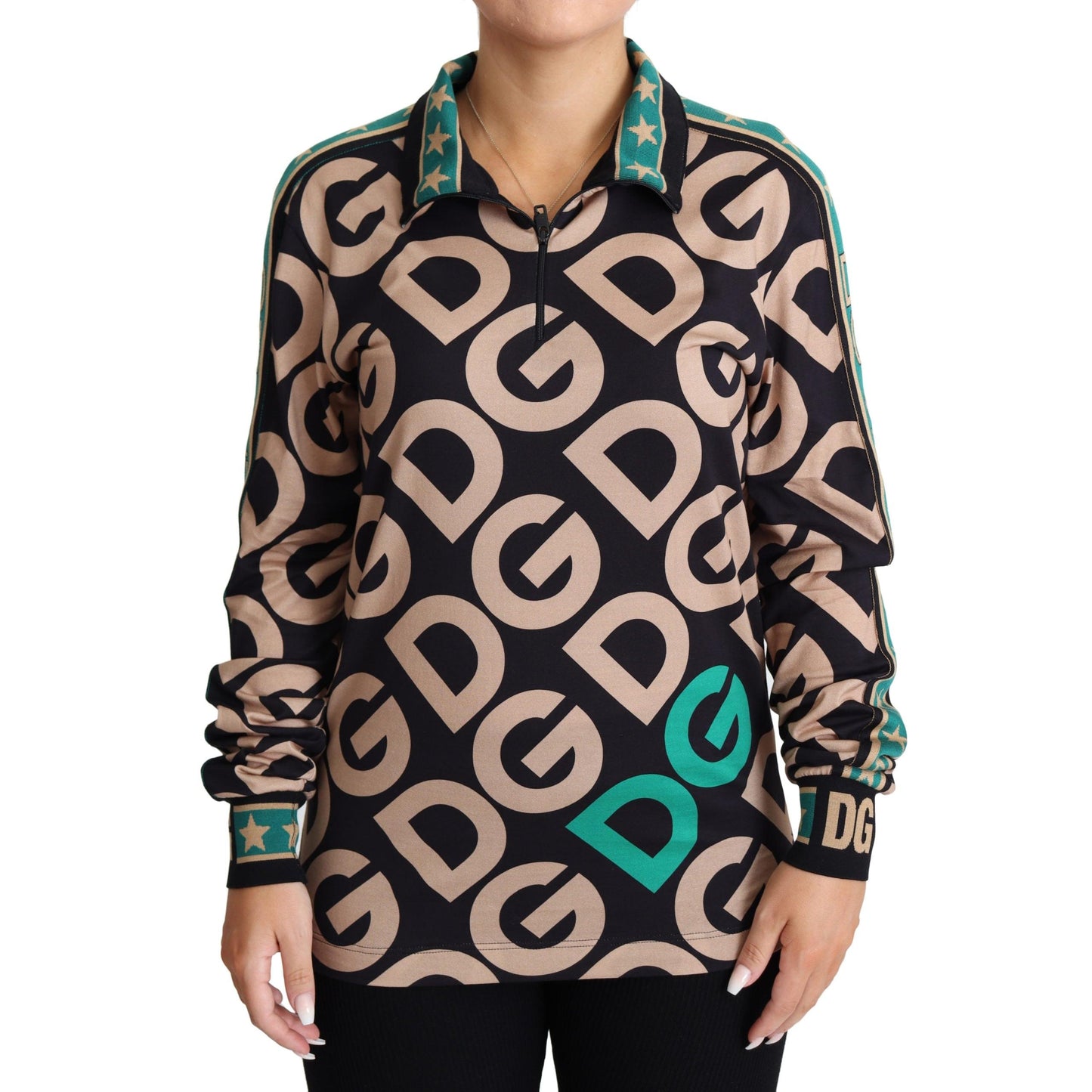 Multicolor DG Mania Half Zip Pullover Sweater
