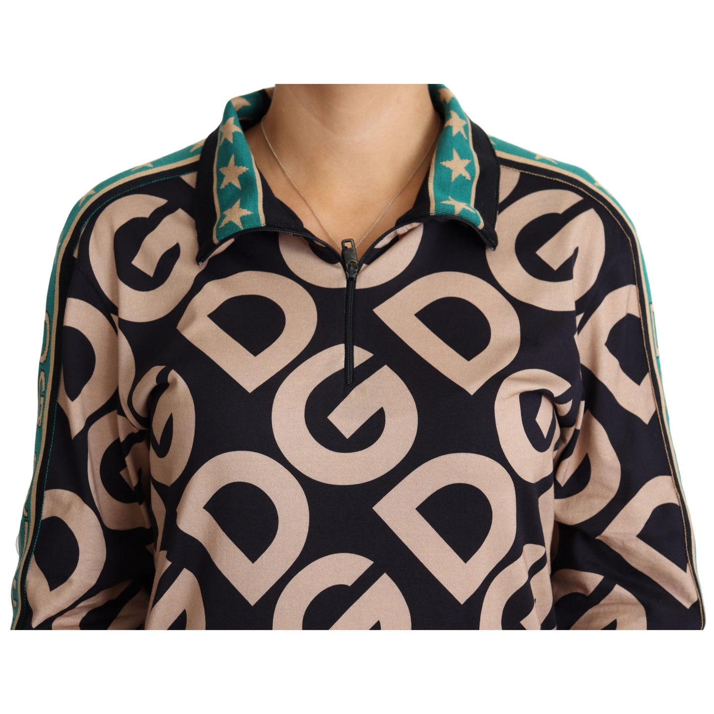 Multicolor DG Mania Half Zip Pullover Sweater