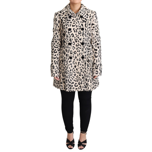 White Black Faux Fur Coat Leopard Print Jacket