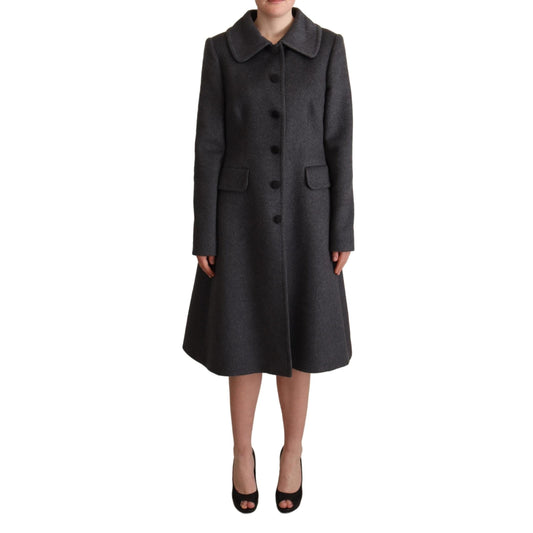 Gray Cashmere Trench Coat Jacket