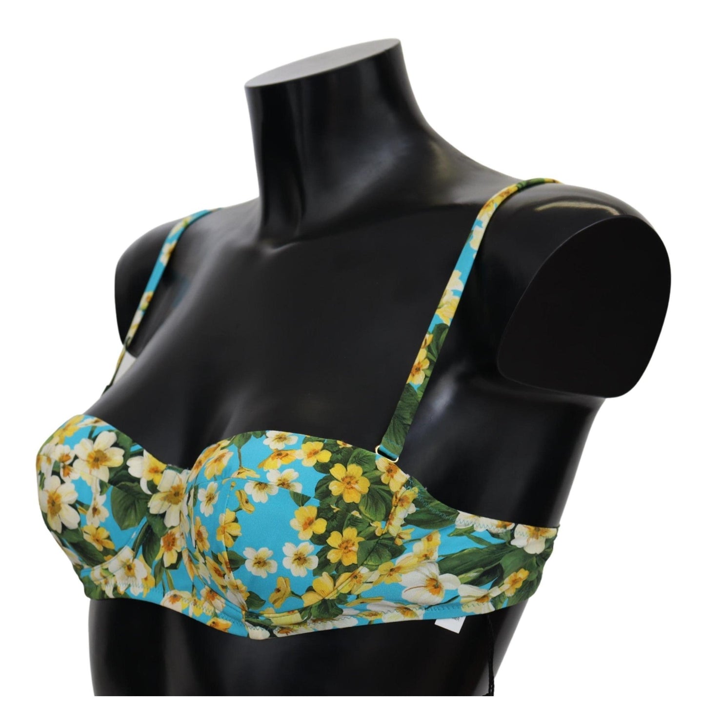 Light Blue Floral Swimsuit Beachwear Bikini Tops