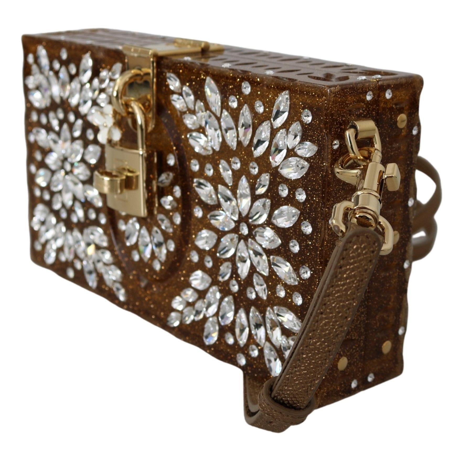 Gold Crystals Studs Cross Body Purse Borse Women Bag BOX - coffeewithmee2