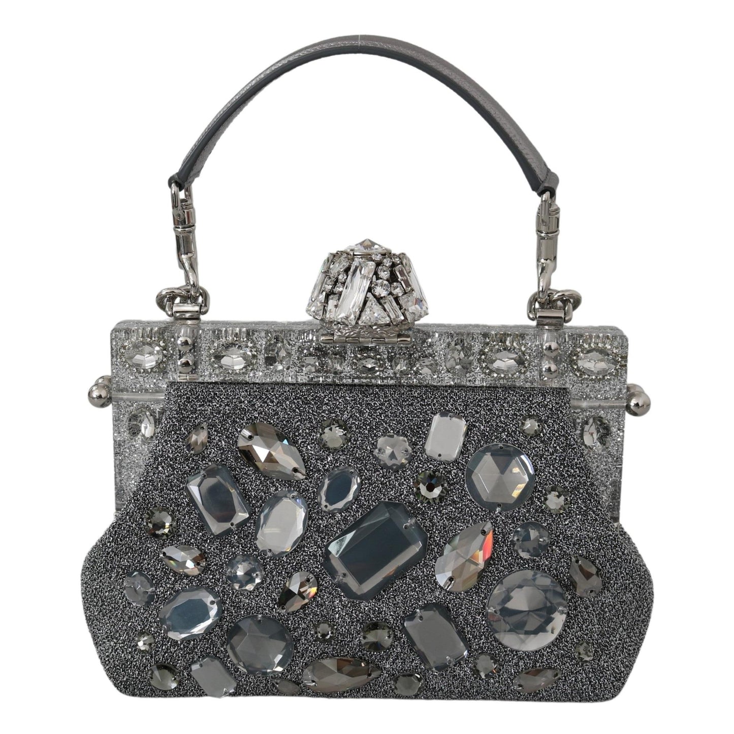 Silver VANDA Crystal Clutch Handbag Shoulder Purse - coffeewithmee2