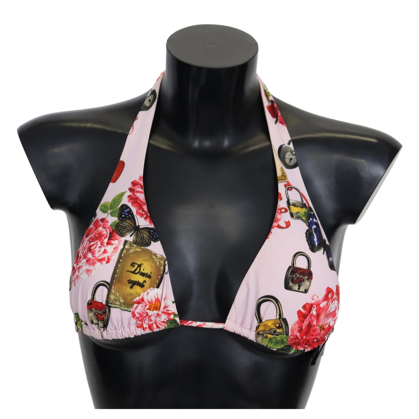 Multicolor Floral Butterfly Padlock Bikini Tops