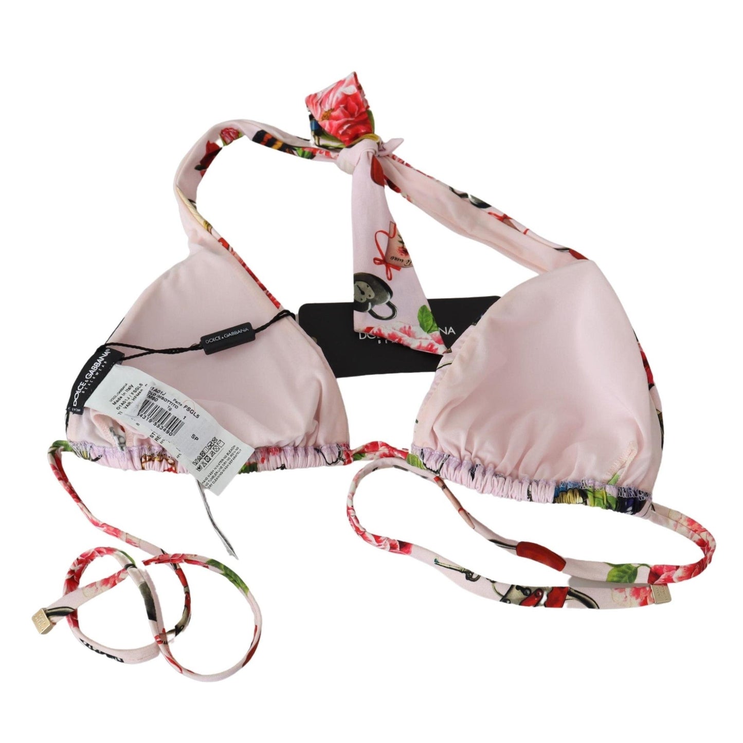 Multicolor Floral Butterfly Padlock Bikini Tops