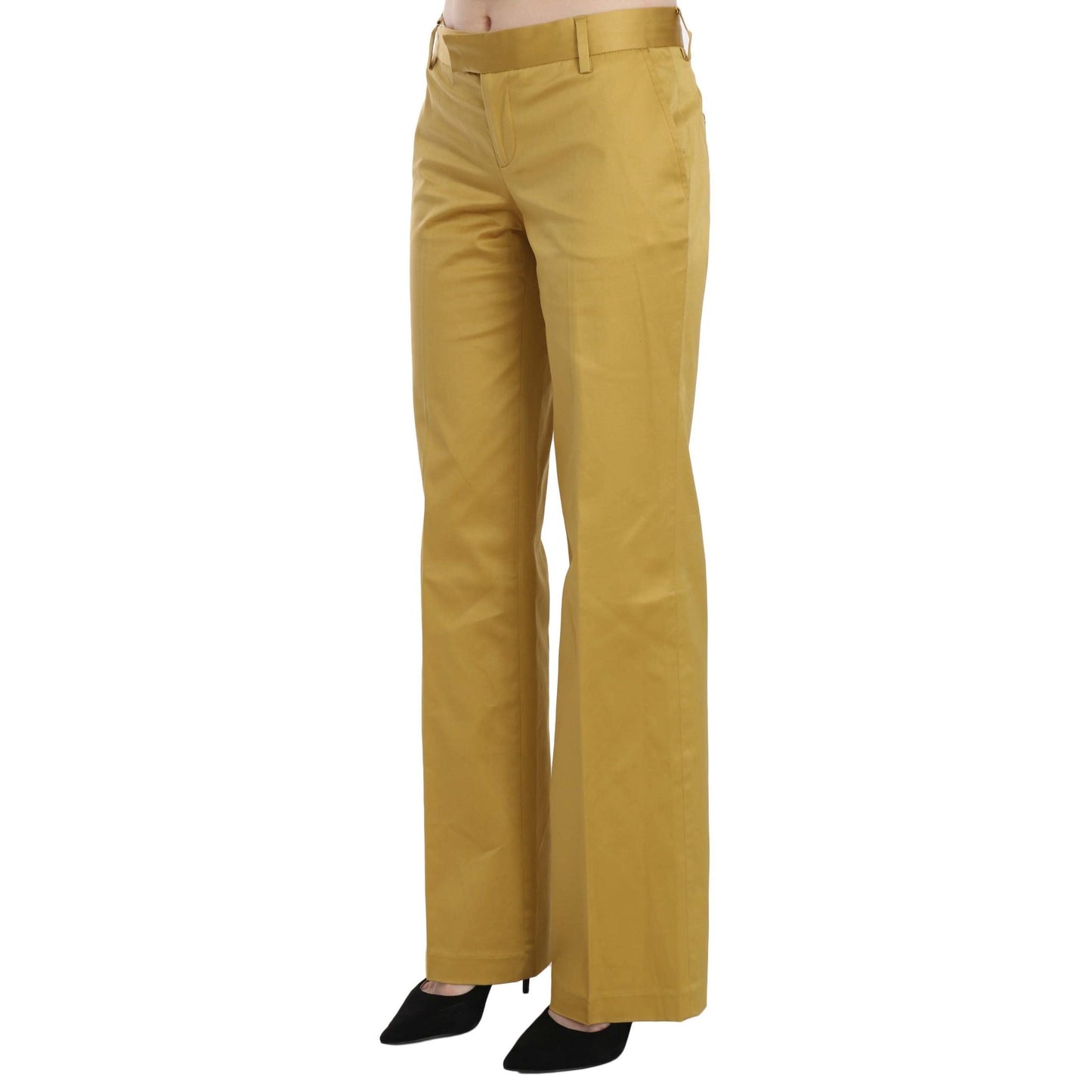 Mustard Yellow Straight Formal Trousers Pants
