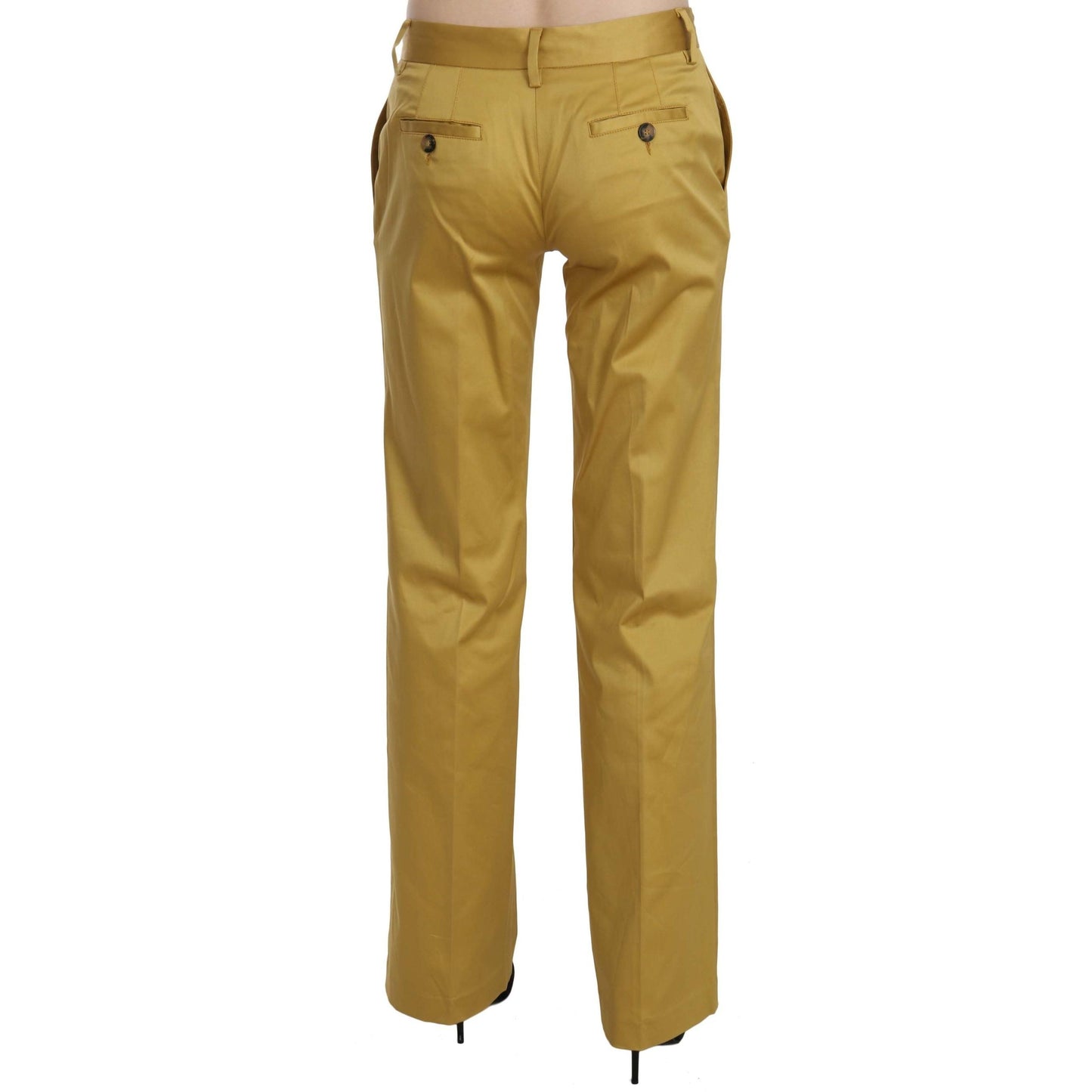 Mustard Yellow Straight Formal Trousers Pants