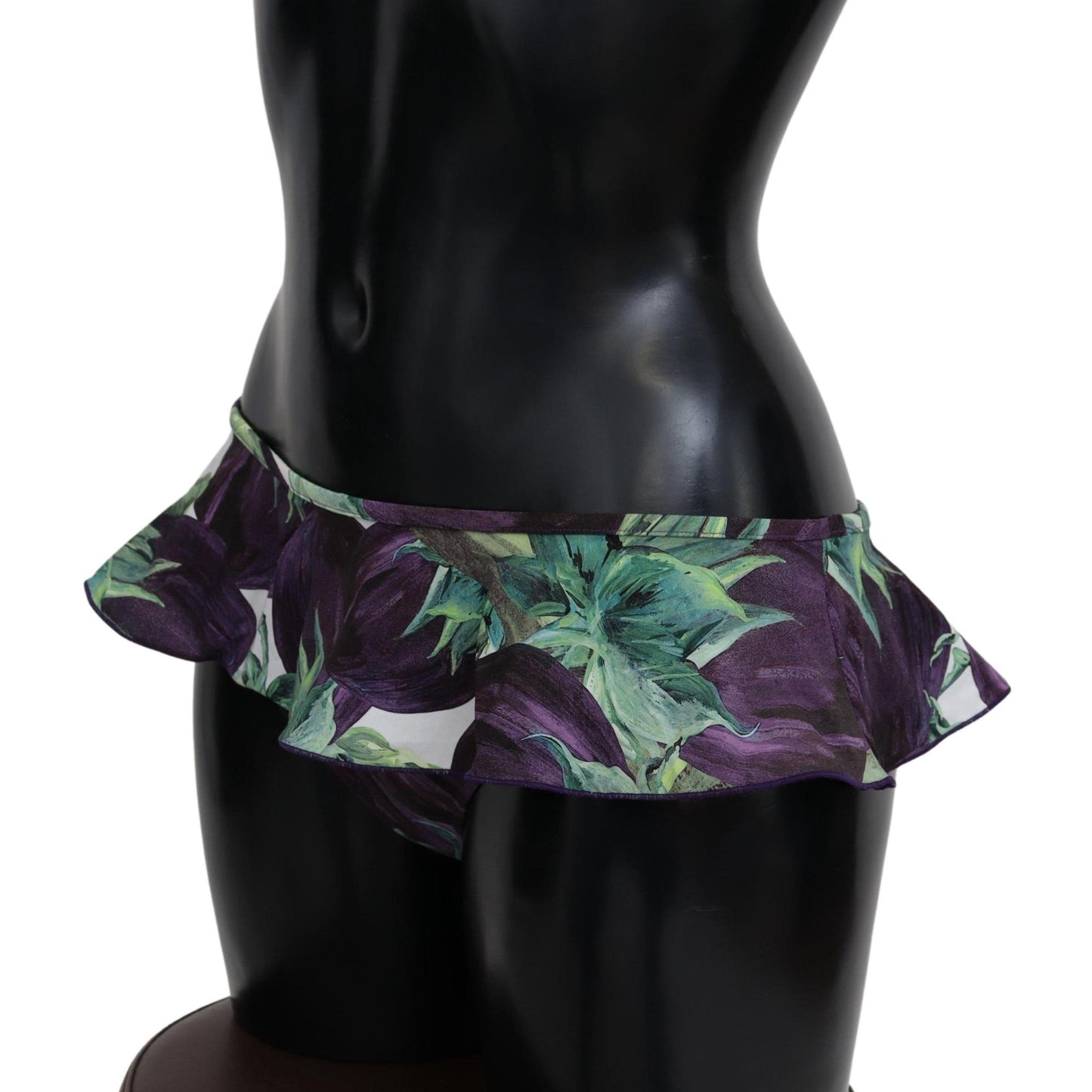 Green Eggplant Print Swimwear Beachwear Bikini Bottom