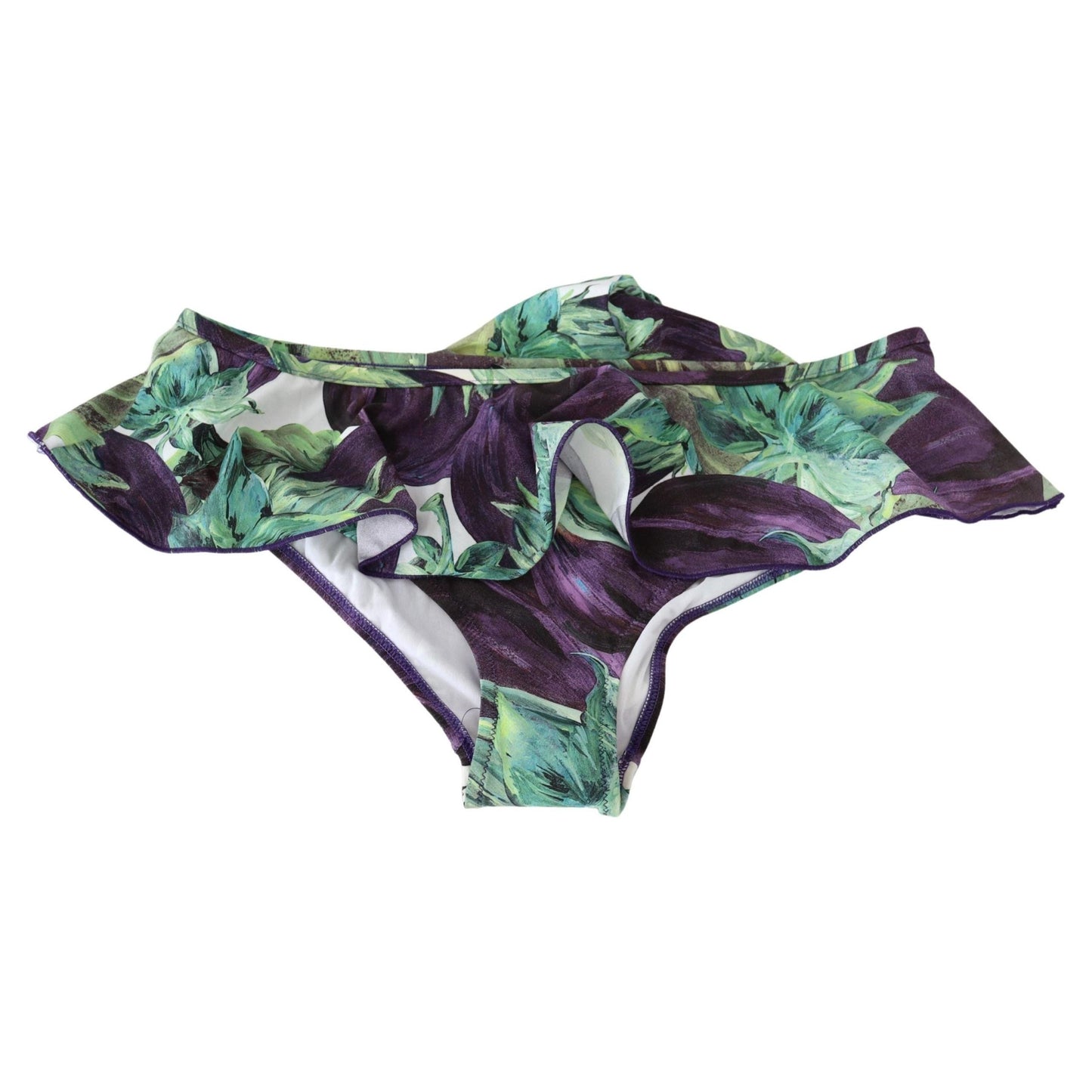 Green Eggplant Print Swimwear Beachwear Bikini Bottom