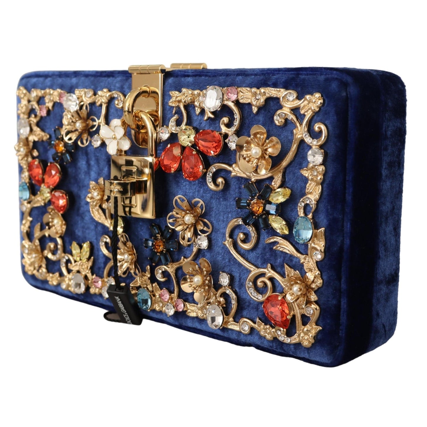 Blue Velvet Crystals Evening Party Clutch Bag BOX - coffeewithmee2