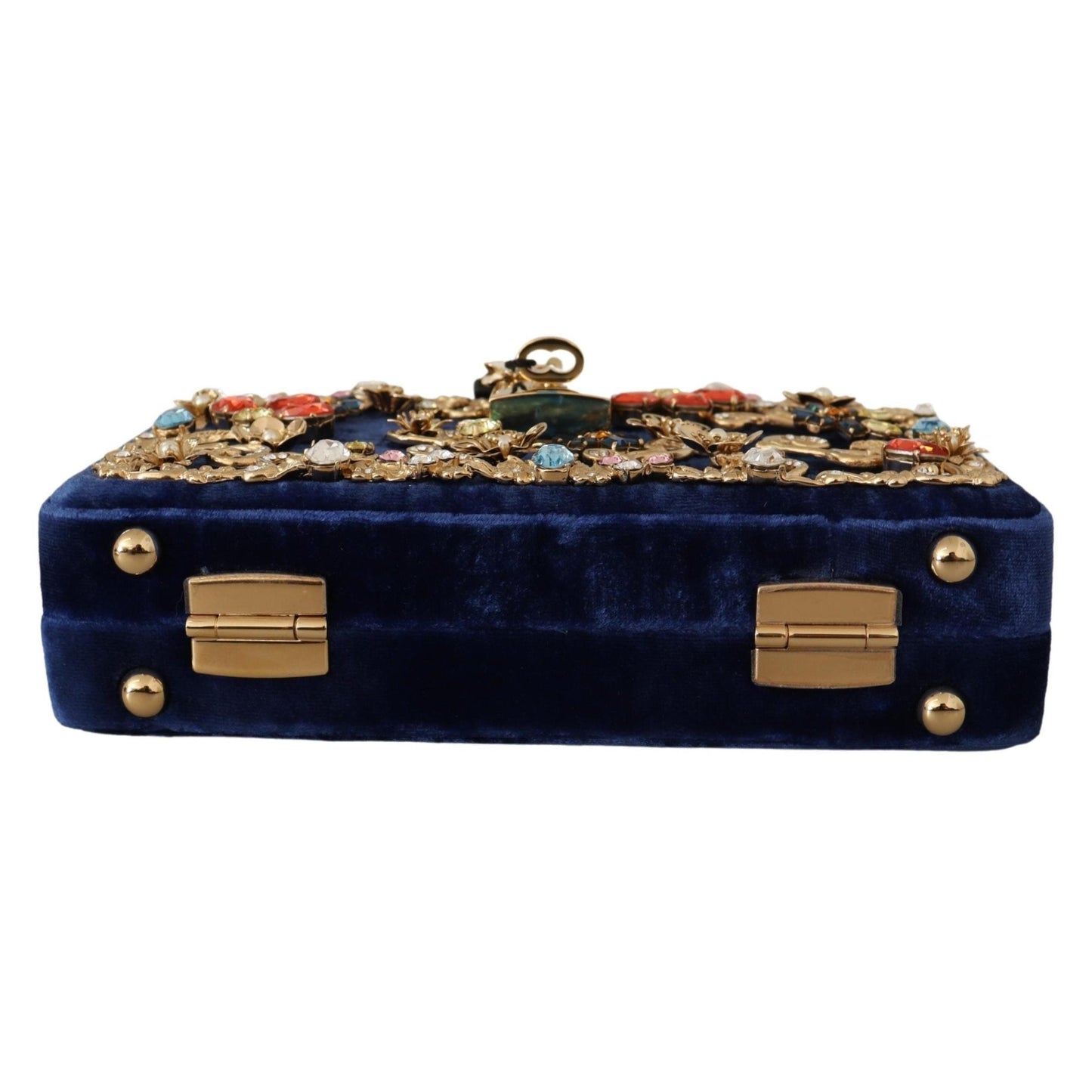 Blue Velvet Crystals Evening Party Clutch Bag BOX - coffeewithmee2