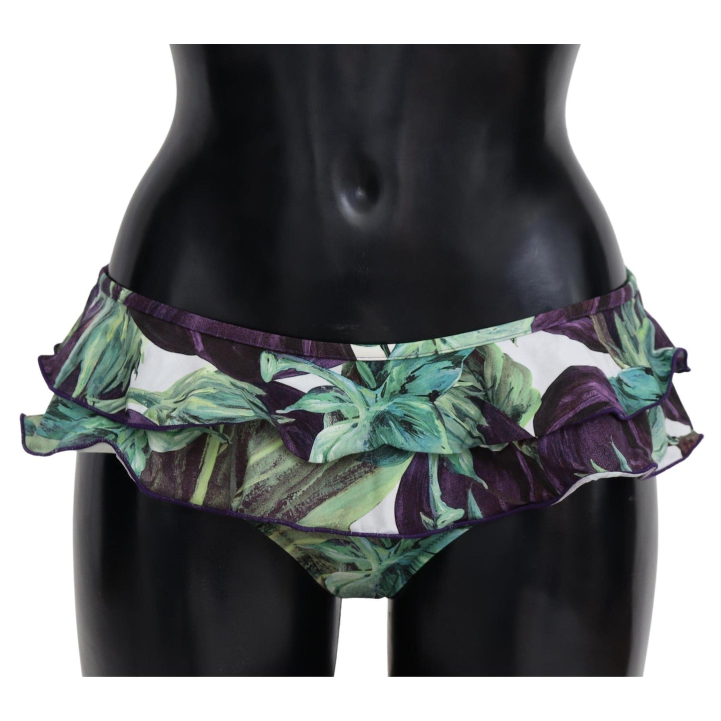 Green Eggplant Print Swimwear Beachwear Bikini Bottom