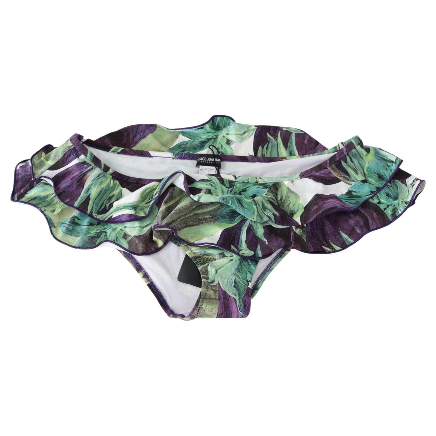 Green Eggplant Print Swimwear Beachwear Bikini Bottom