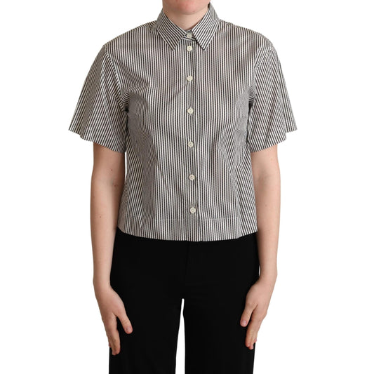 White Black Striped Cotton Shirt