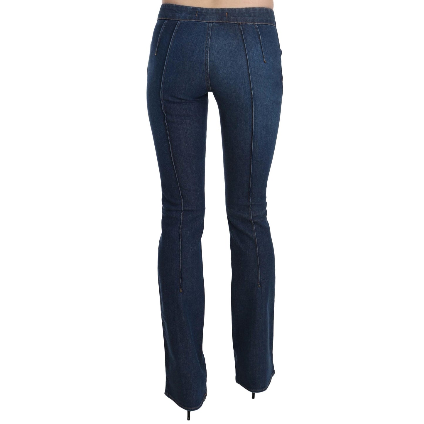 Blue Low Waist Boot Cut Denim Pants Jeans