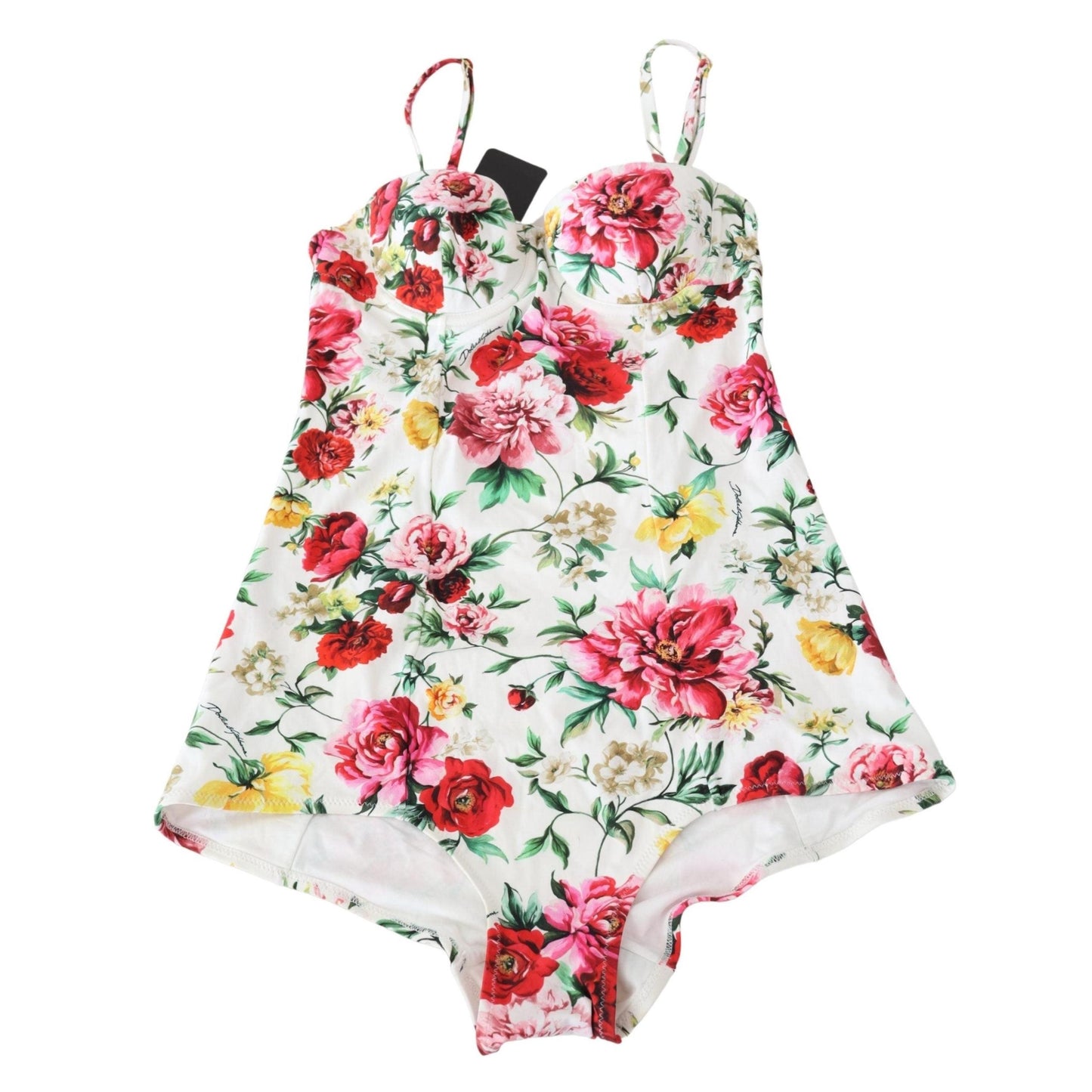 White Floral One Piece Swimwear Swimsuit Bikini