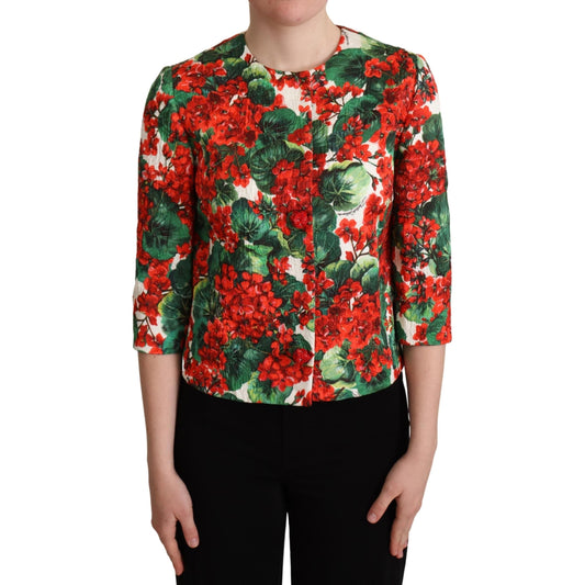 Multicolor Floral Brocade Blazer Jacket