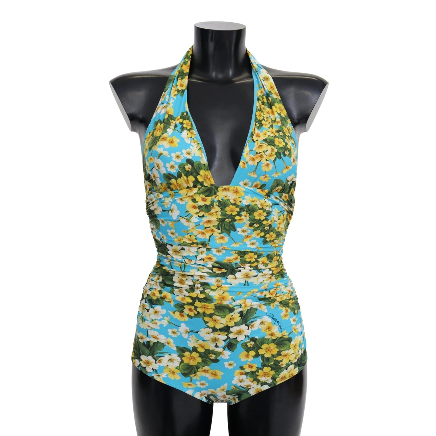 Blue Floral One Piece Swimwear Swimsuit Bikini