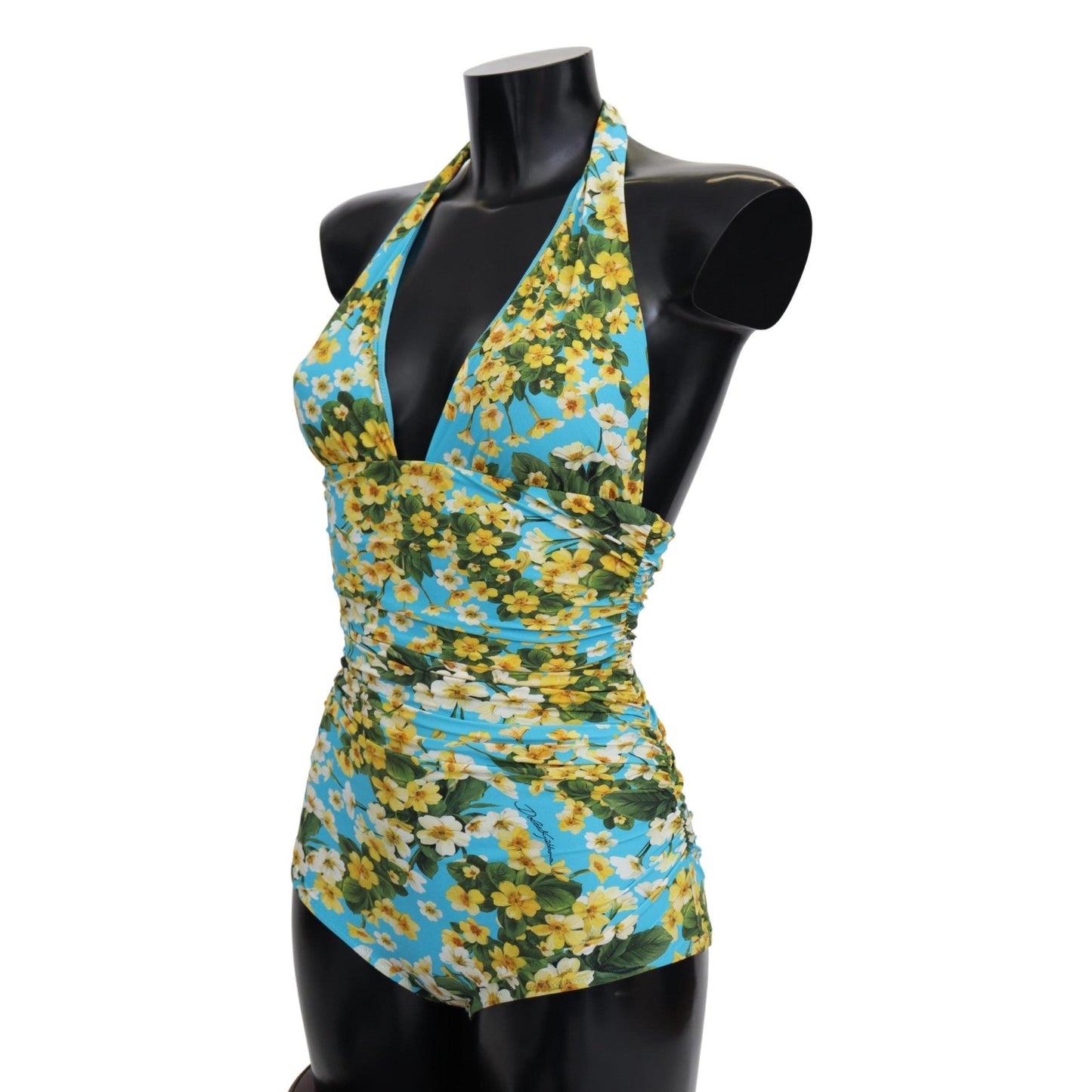 Blue Floral One Piece Swimwear Swimsuit Bikini