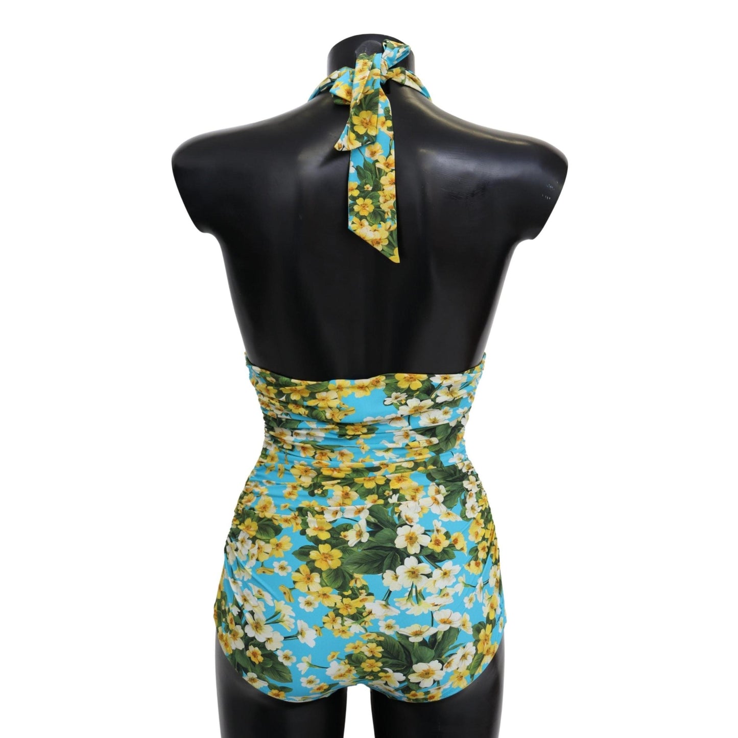 Blue Floral One Piece Swimwear Swimsuit Bikini