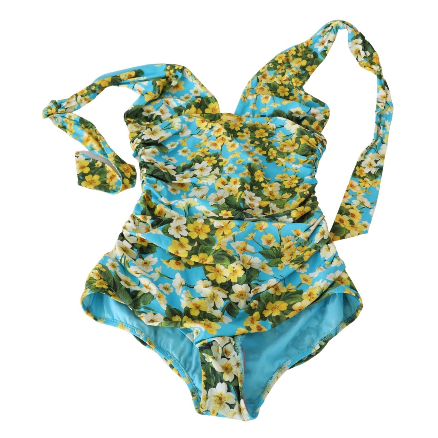 Blue Floral One Piece Swimwear Swimsuit Bikini