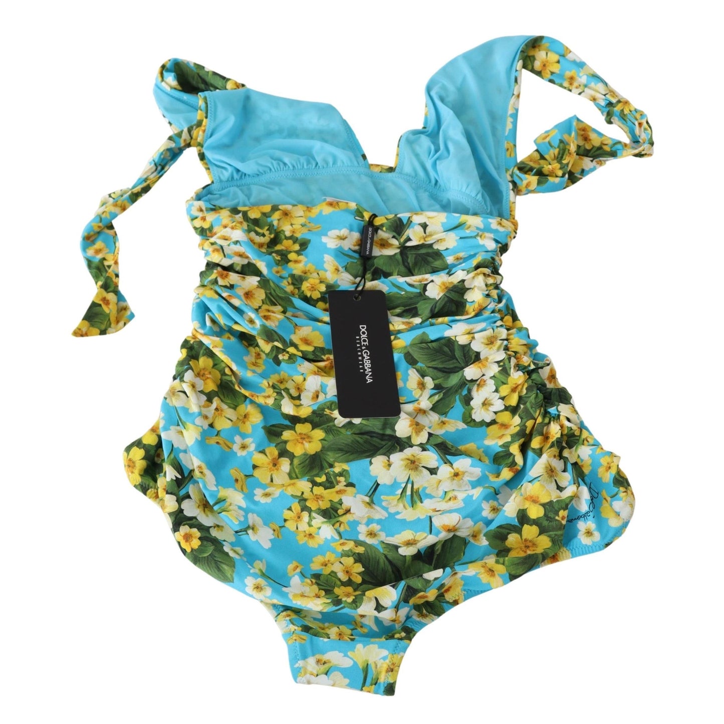 Blue Floral One Piece Swimwear Swimsuit Bikini