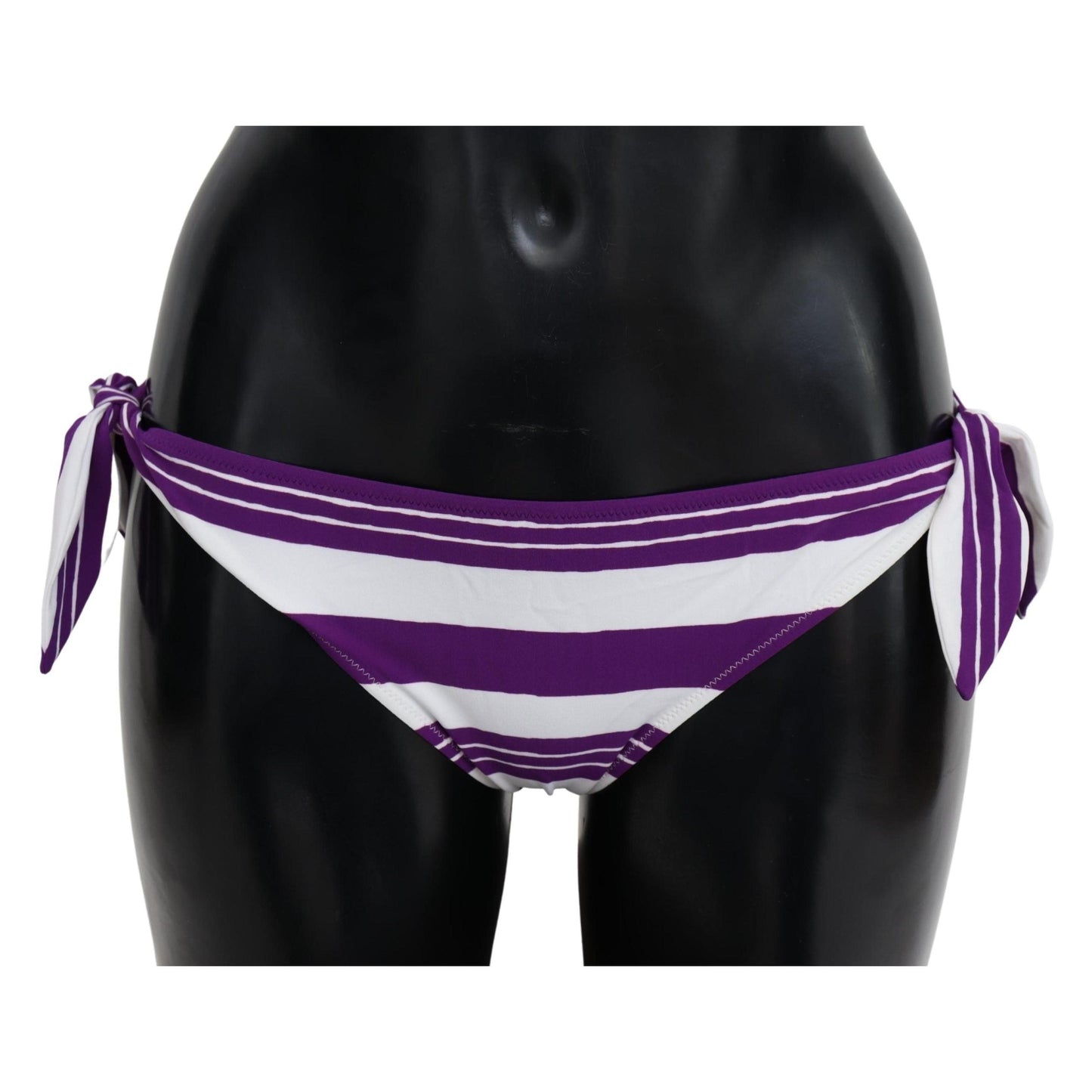 Purple White Stripes Beachwear Bikini Bottom