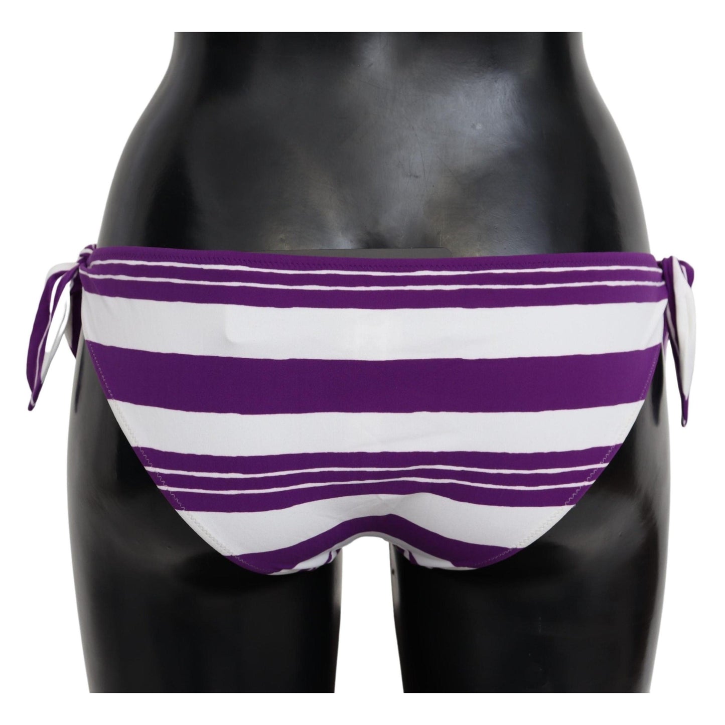 Purple White Stripes Beachwear Bikini Bottom