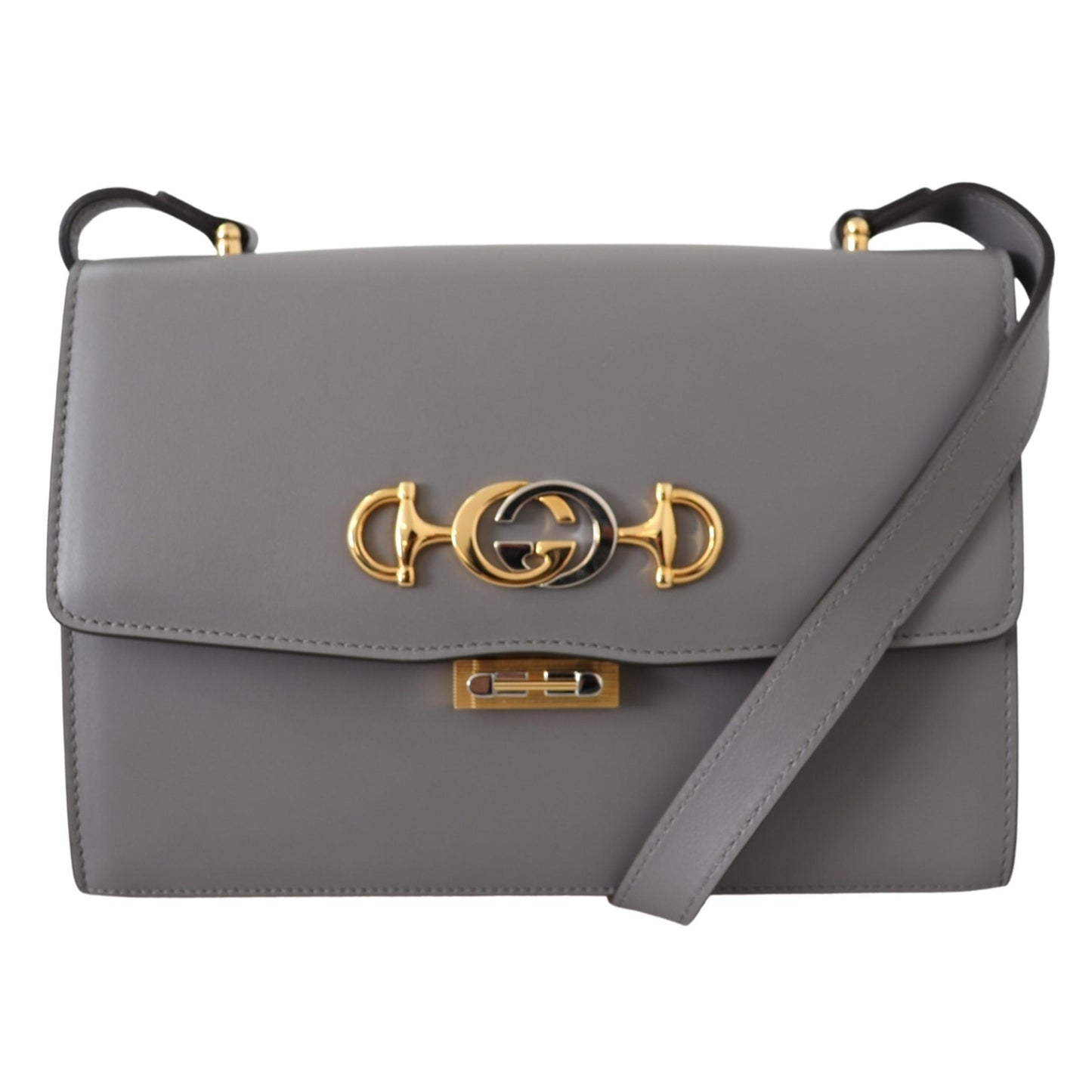 Grey Leather Zumi Shoulder Bag - coffeewithmee2
