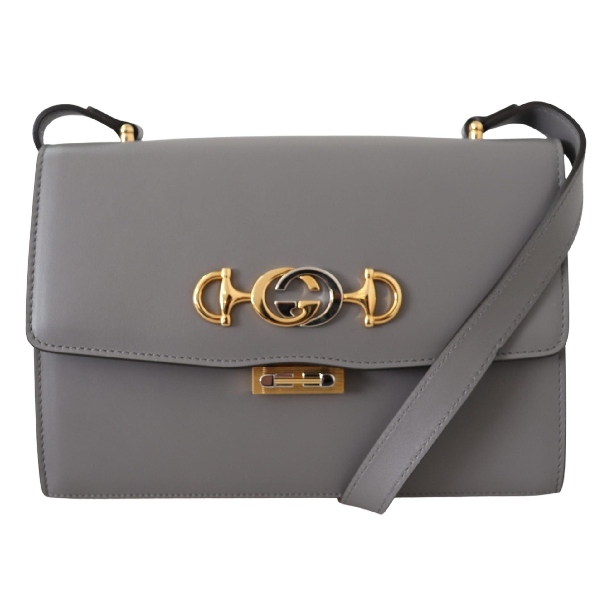 Grey Leather Zumi Shoulder Bag - coffeewithmee2