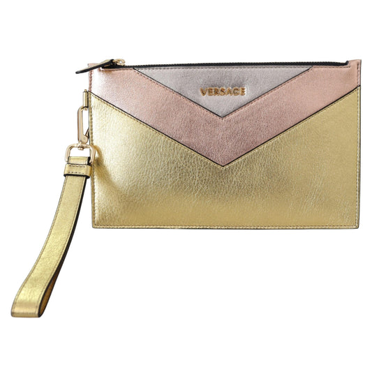 Bronze Leather Zip Small Pouch Bag - coffeewithmee2