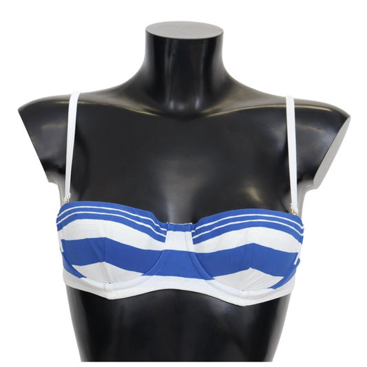 Blue White Stripes Women Beachwear Bikini Tops