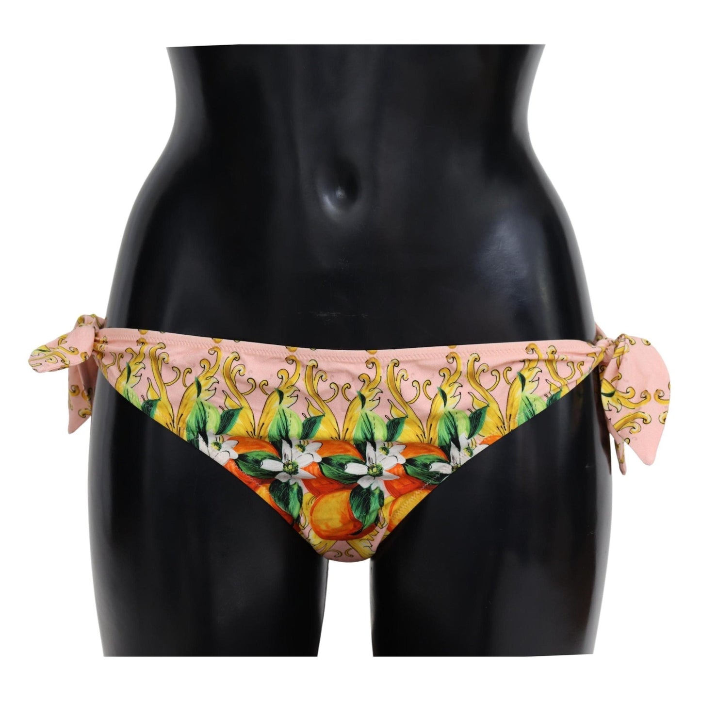 Multicolor Orange Print Beachwear Bikini Bottom