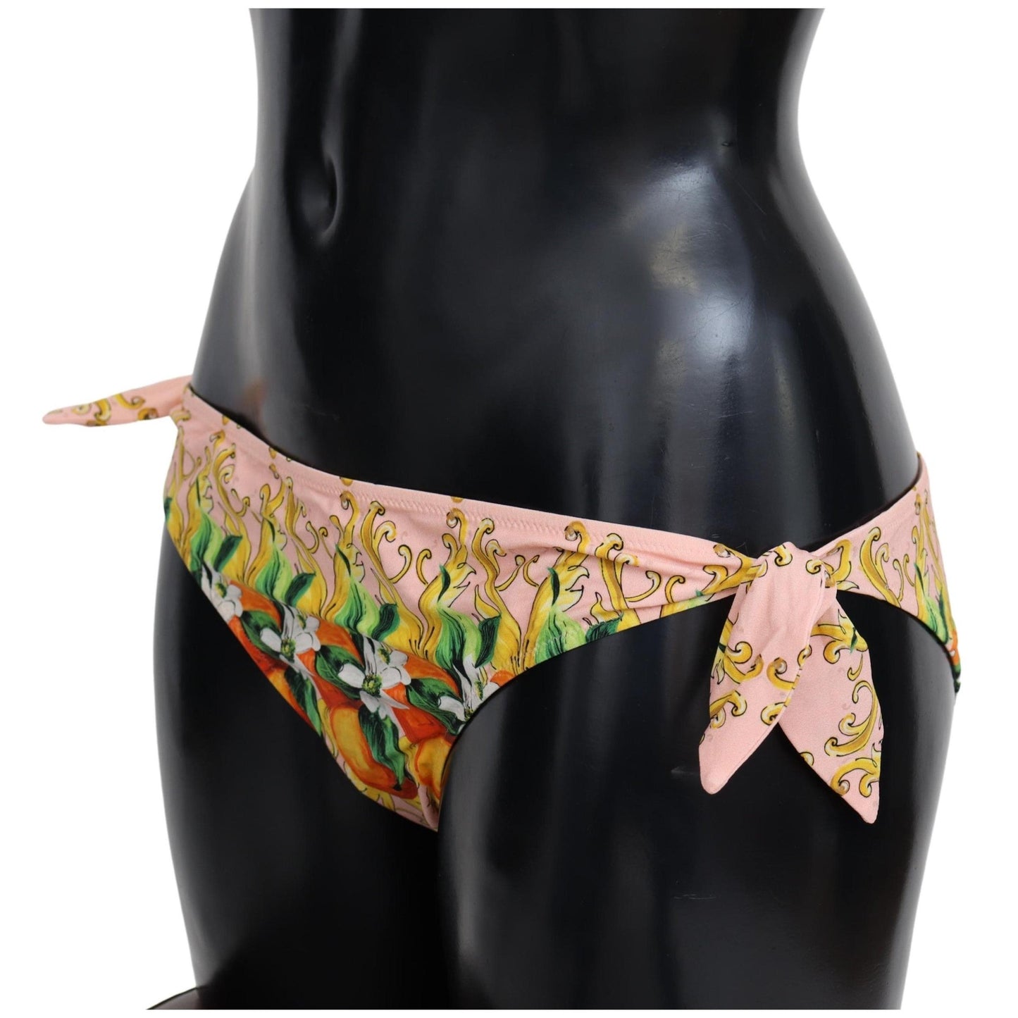 Multicolor Orange Print Beachwear Bikini Bottom