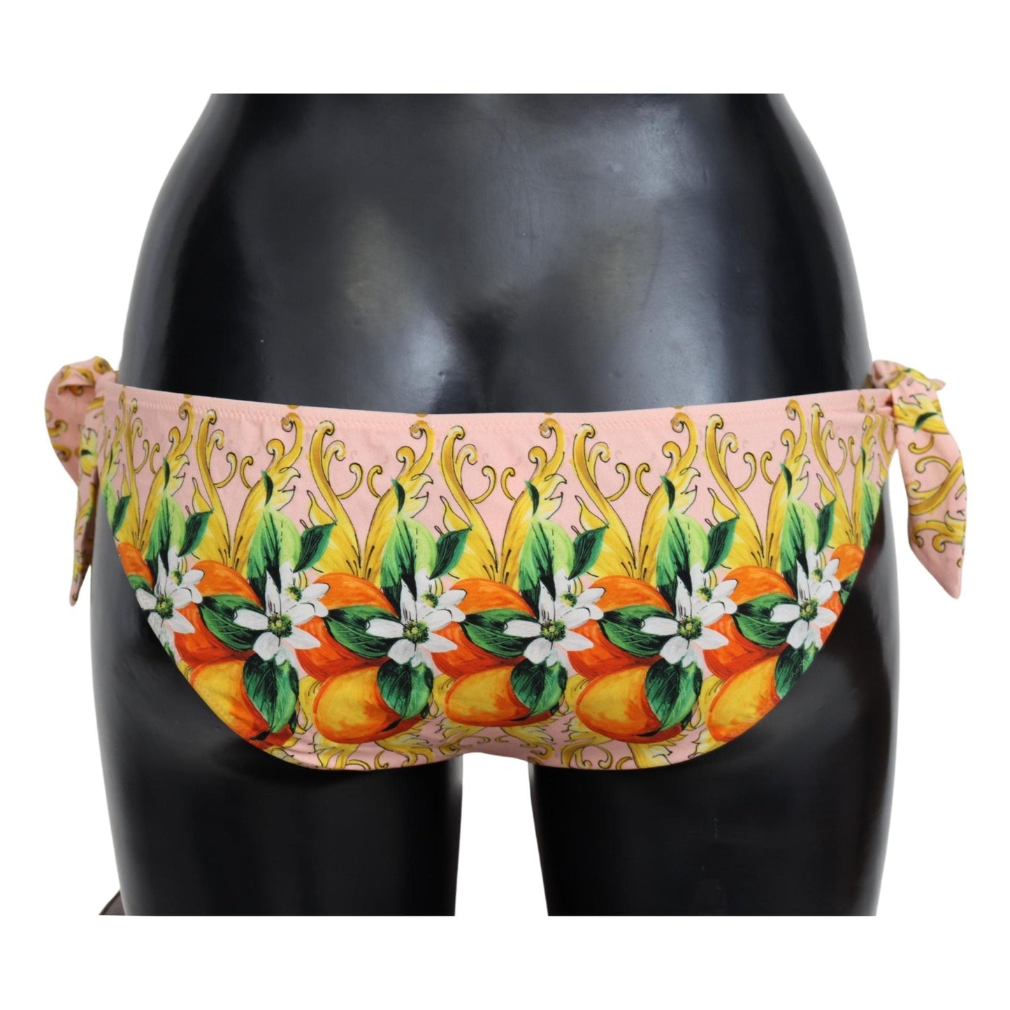 Multicolor Orange Print Beachwear Bikini Bottom