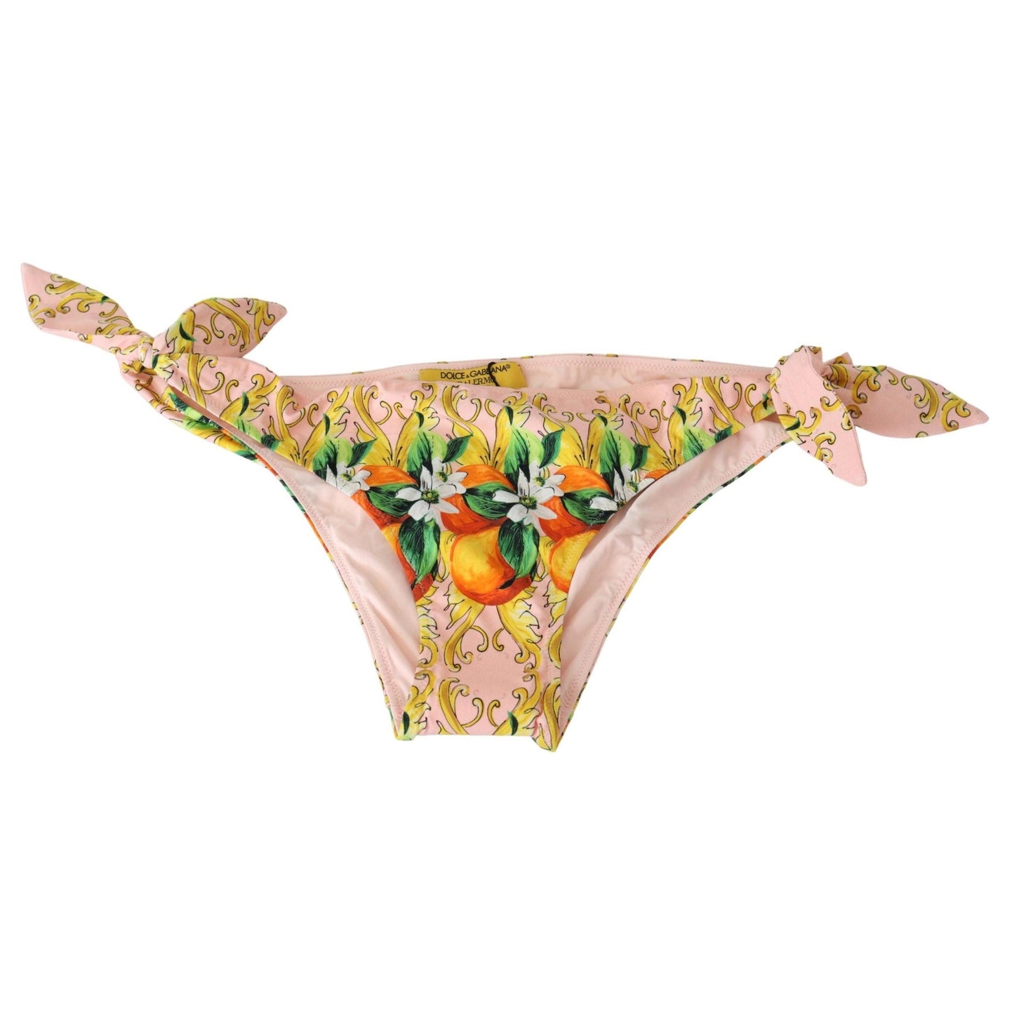 Multicolor Orange Print Beachwear Bikini Bottom