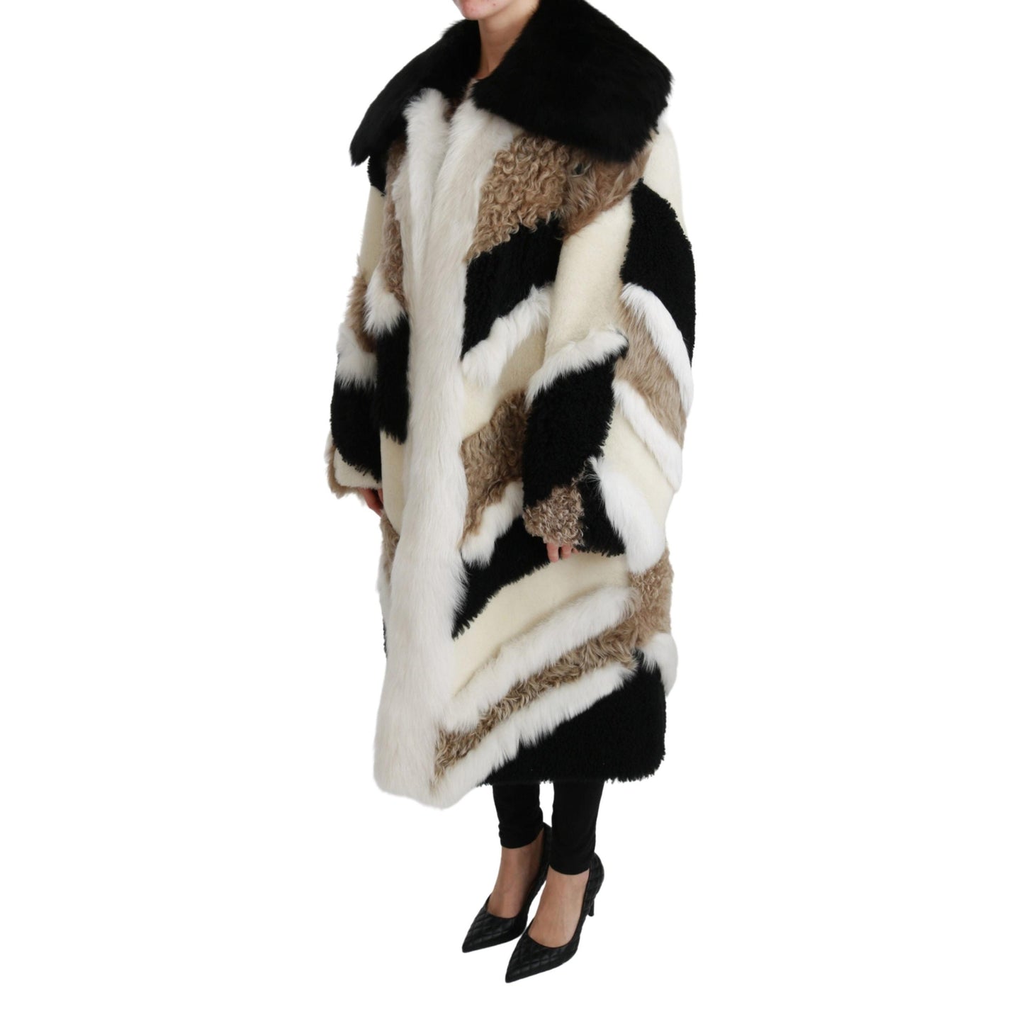 Sheep Fur Shearling Cape Jacket Coat