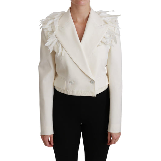 White Double Breasted Coat Wool Jacket