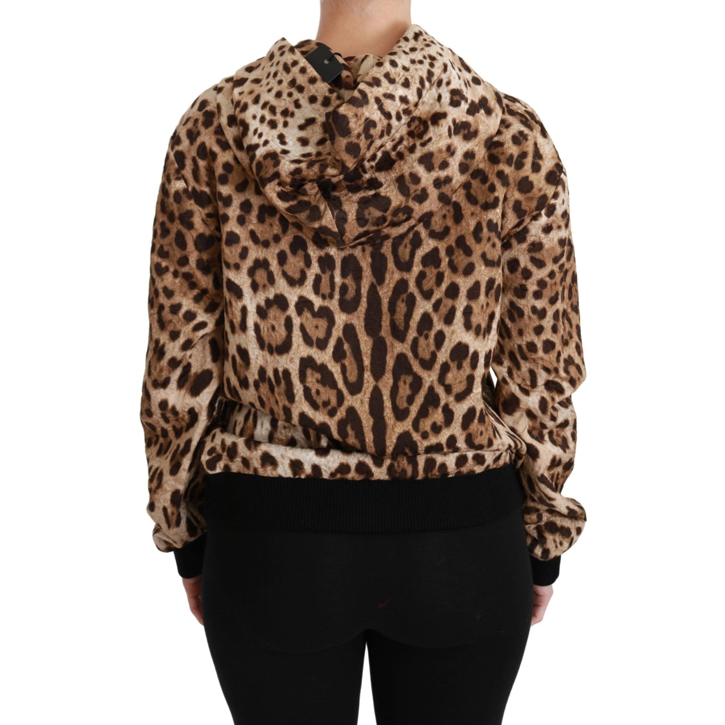 Brown Hooded Studded Ayers Leopard Sweater