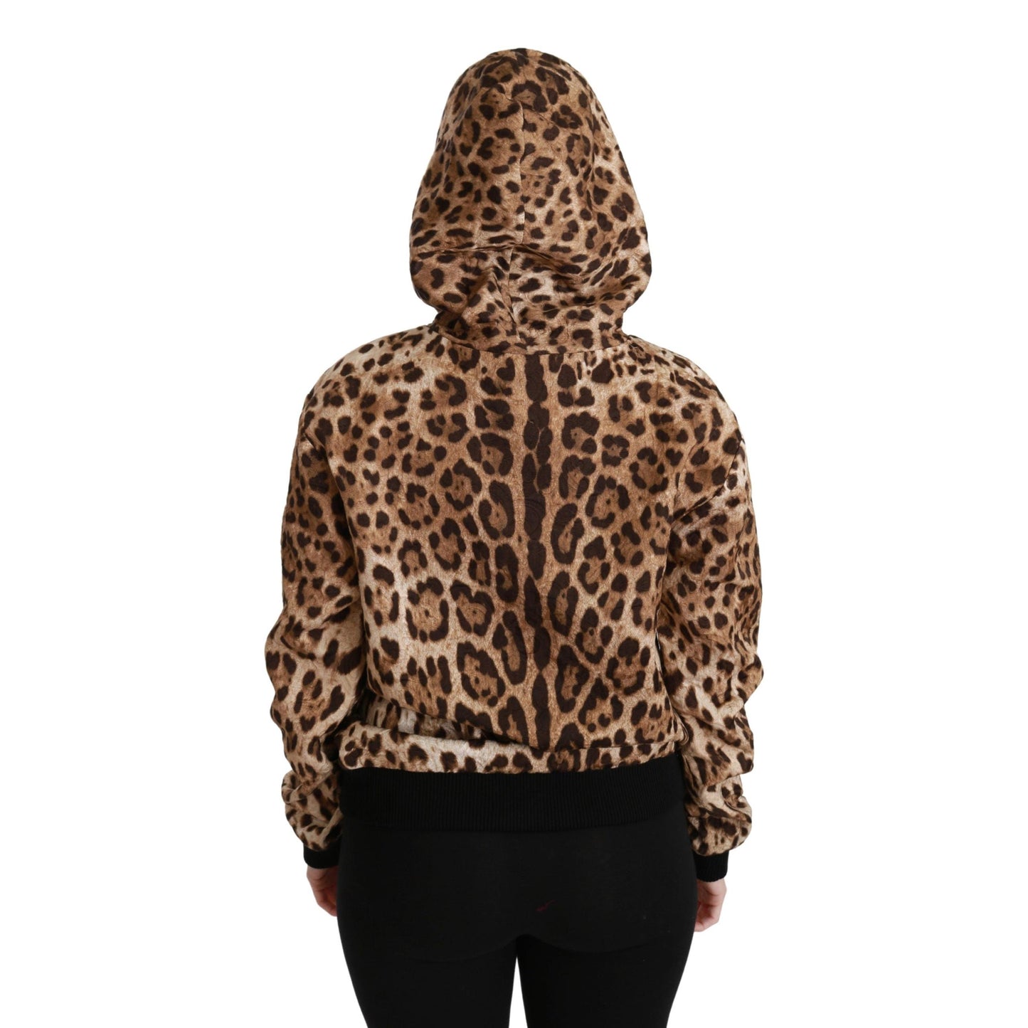 Brown Hooded Studded Ayers Leopard Sweater